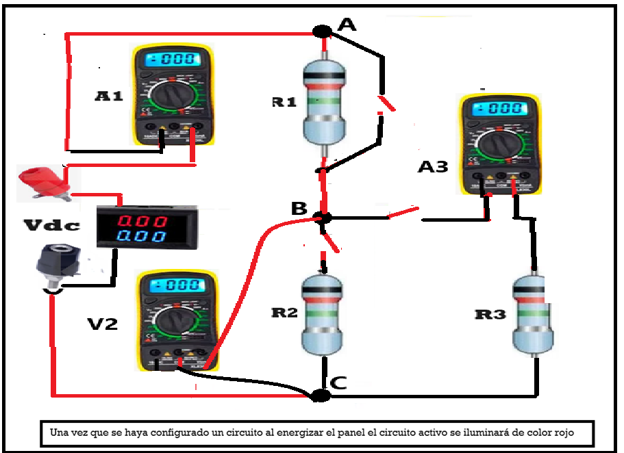 Esquema de circuitos de corriente continua reconfigurables a distancia